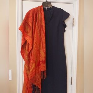 New YORK & Cie-Navy Ruffle Sleeve Dress